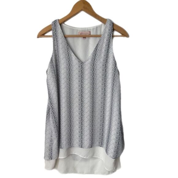 Philosophy V-Neck High-Lo Hem Dot Print Tank Top - Picture 6 of 6